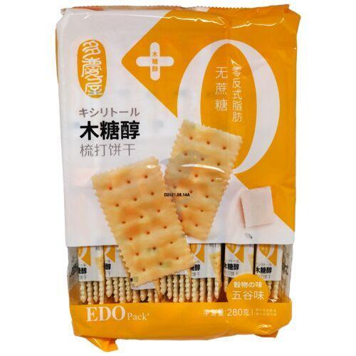 EDO Pack Xylitol Soda Biscuits Grain Flavour 280g